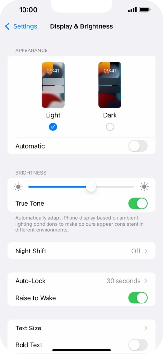Press Dark.