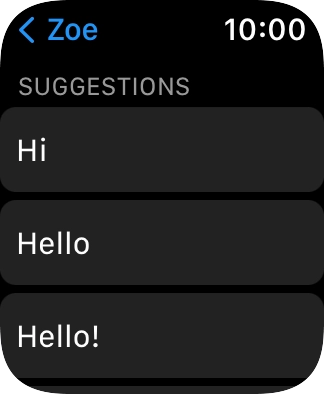 Press the required quick reply. Press the required quick reply.