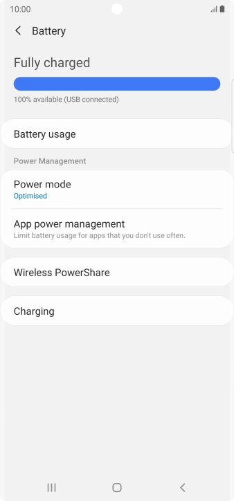 Press Power mode.