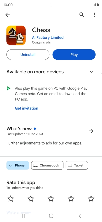 Press Uninstall.