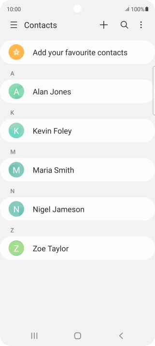 Press the new contact icon. Press the new contact icon.