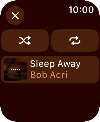 Press the shuffle icon to turn the function on or off. Press the shuffle icon to turn the function on or off.