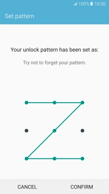 Repeat the selected phone lock code and press CONFIRM. Repeat the selected phone lock code and press CONFIRM.