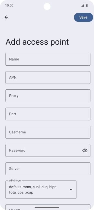 Press Name and key in Vodafone MMS.