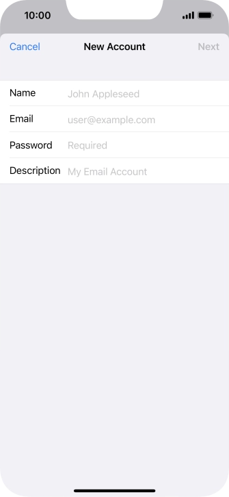 Press Name and key in the required sender name.