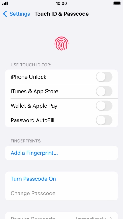 Press Add a Fingerprint... and follow the instructions on the screen to add your fingerprint.