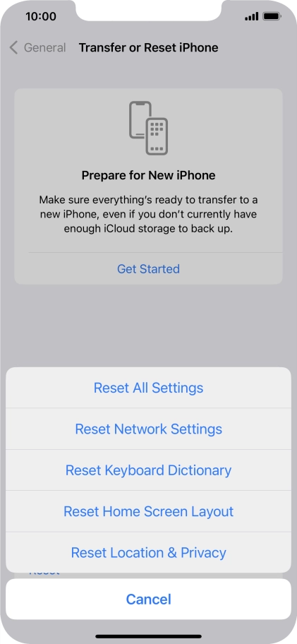 Press Reset All Settings.
