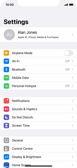 Press Display & Brightness.