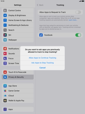 If you turn off the function, press the required setting.