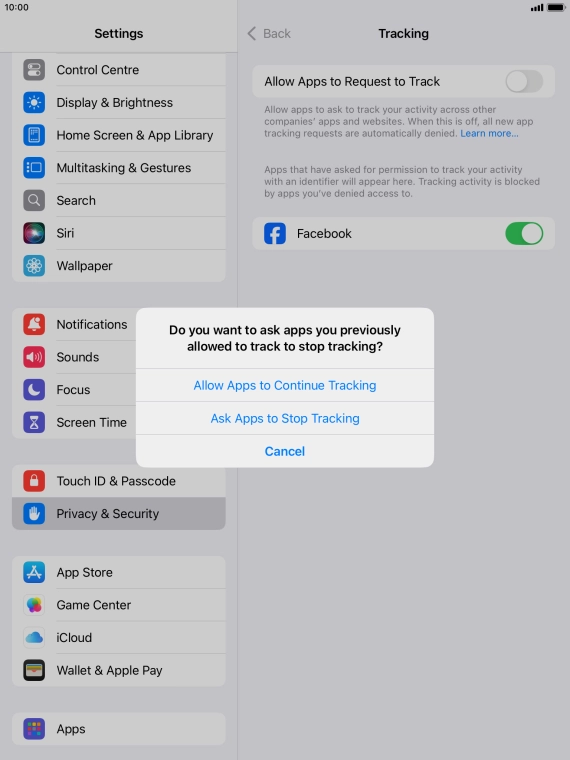 If you turn off the function, press the required setting.