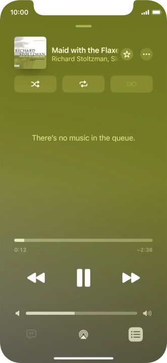 Press the shuffle icon to turn the function on or off. Press the shuffle icon to turn the function on or off.