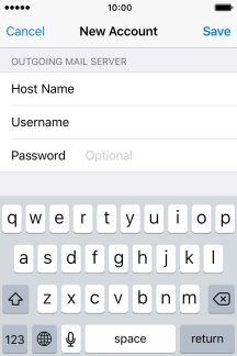 Press Password and key in the password for your email account.