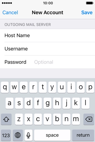 Press Password and key in the password for your email account.