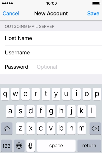 Press Password and key in the password for your email account.
