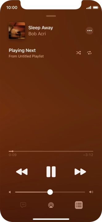 Press the shuffle icon to turn the function on or off. Press the shuffle icon to turn the function on or off.