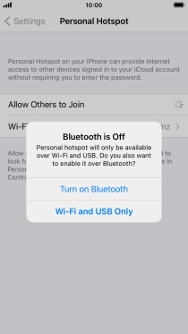 If Wi-Fi is turned on, press Wi-Fi and USB Only.