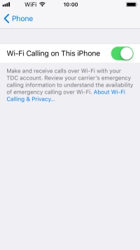 When Wi-Fi calling is active, the text When Wi-Fi calling is active, the text