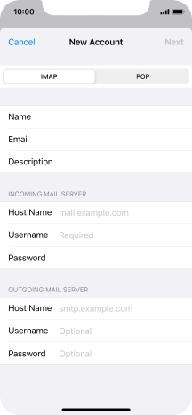 Press IMAP.