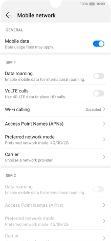 Press Preferred network mode.