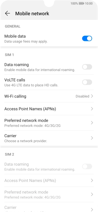 Press Preferred network mode.