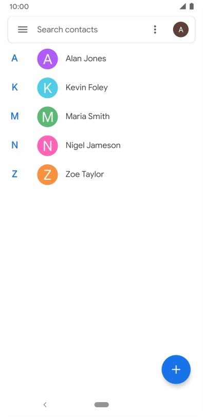 Press the new contact icon. Press the new contact icon.
