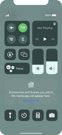 Press the flight mode icon to turn the function on or off.