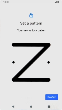 Repeat the selected phone lock code and press Confirm. Repeat the selected phone lock code and press Confirm.