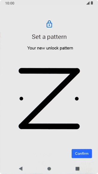 Repeat the selected phone lock code and press Confirm. Repeat the selected phone lock code and press Confirm.