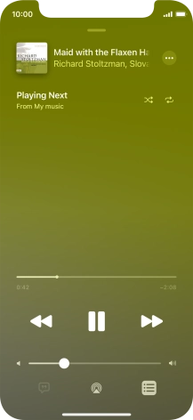 Press the shuffle icon to turn the function on or off. Press the shuffle icon to turn the function on or off.