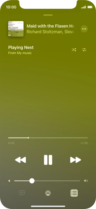 Press the shuffle icon to turn the function on or off. Press the shuffle icon to turn the function on or off.