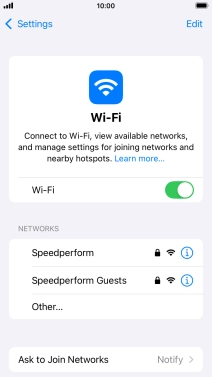 Press the required Wi-Fi network and key in the password for the Wi-Fi network.