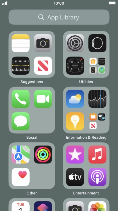 Press the required app.