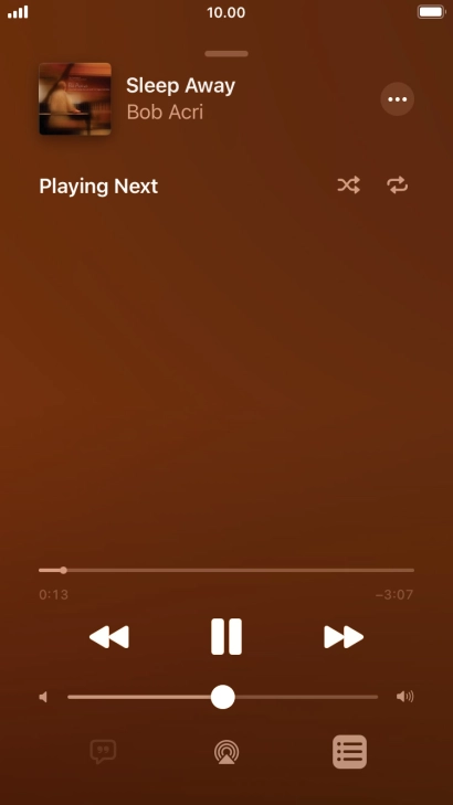 Press the shuffle icon to turn the function on or off.