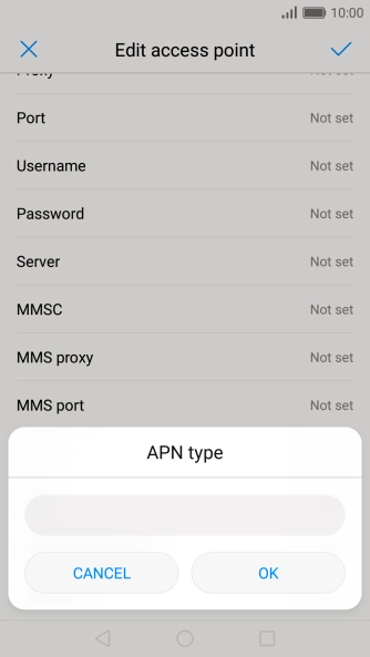 Key in default and press OK.