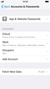 Press the name of the email account you've just set up. Press the name of the email account you've just set up.