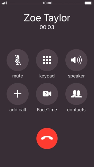 Press the end call icon to end the call. Press the end call icon to end the call.