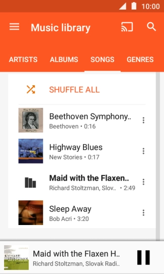 Press the song title. Press the song title.