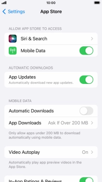 Press the indicators next to the required content types to turn the function on or off.