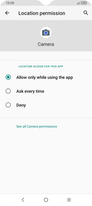 Press the required setting. Press the required setting.
