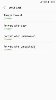Press the required divert type. Press the required divert type.