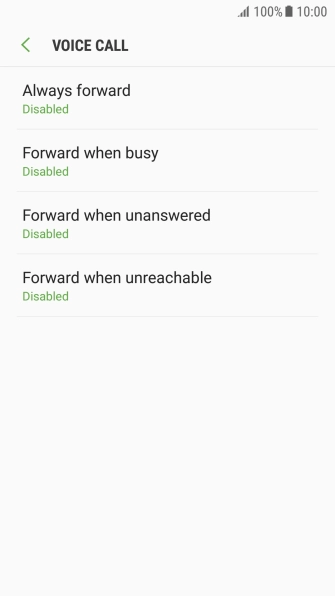 Press the required divert type. Press the required divert type.
