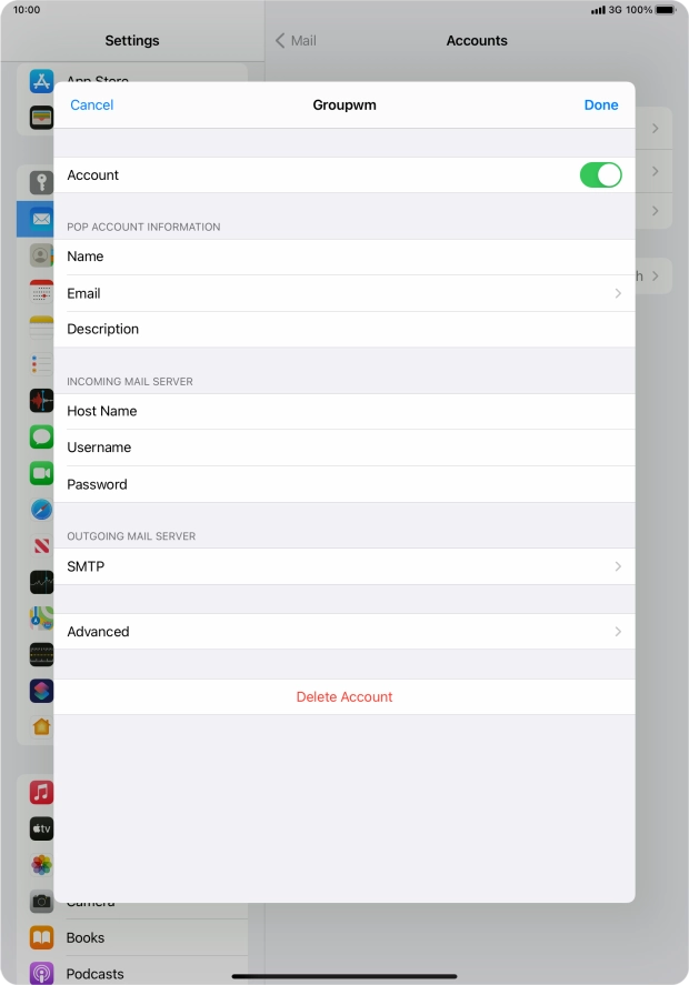 Press SMTP.