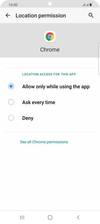 Press the required setting. Press the required setting.