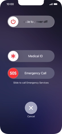 Press and drag the power off icon right. Press and drag the power off icon right.