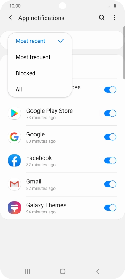 Press the required setting. Press the required setting.