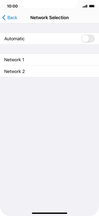 If you turn off the function, press the required network.