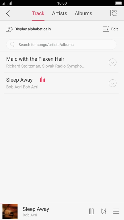 Press the song title at the bottom of the screen.