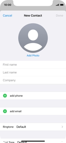 Press First name and key in the first name. Press First name and key in the first name.