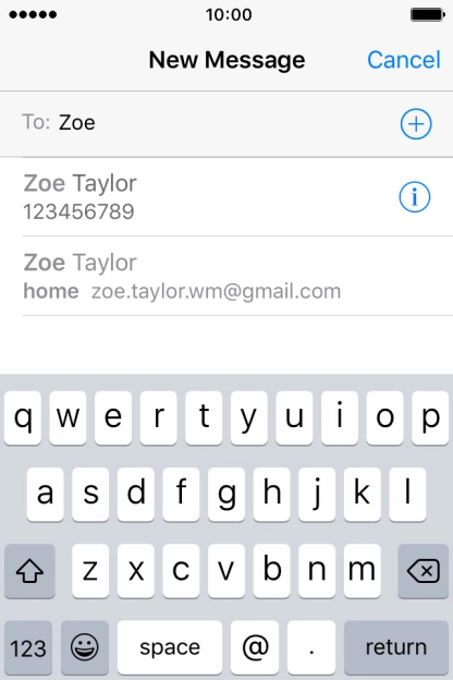 Press the required contact. Press the required contact.