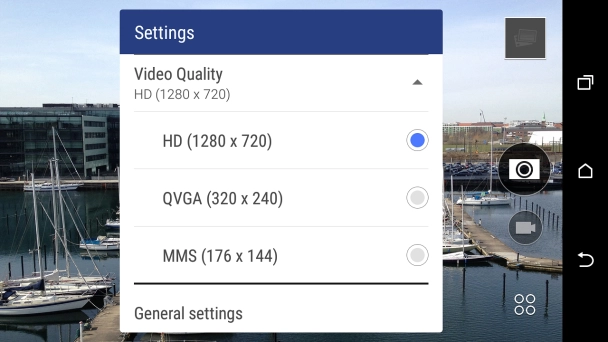 Press the required setting.